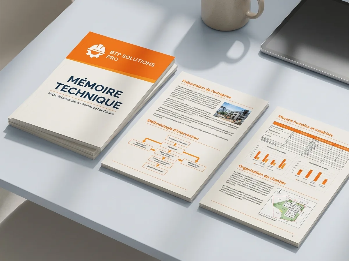 Exemple de mémoire technique BTP généré automatiquement par Smart BTP — présentation entreprise, méthodologie, moyens humains et matériels